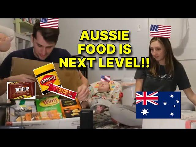 Americans try AUSTRALIAN FOOD for the first time! (Vegemite, Tim Tams, more!)