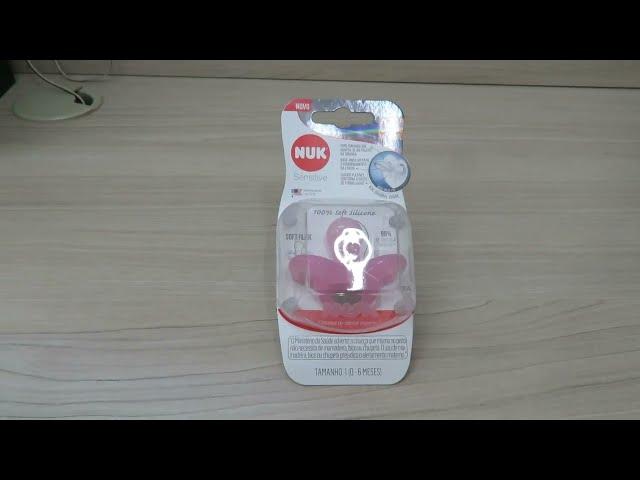 Chupeta Nuk Sensitive Soft 100 Silicone Tamanho 1 Rosa