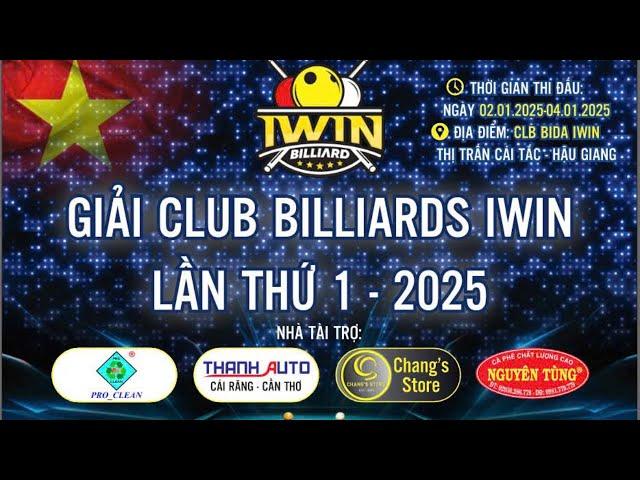 LIVE | A TRÍ (HOLIDAY) - A LỘC (IWIN) GIẢI CAROM 3C TRANH CUP IWIN HẬU GIANG