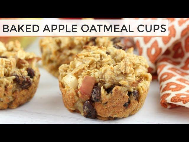 Baked Apple Oatmeal Cups | Easy + Healthy Muffins