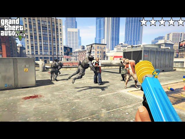 GTA 5 - Franklin And Friends FIVE STAR UP-N-ATOMIZER COP BATTLE! (GTA V Funny Moments)