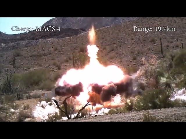 155 mm Artillery shell impacts in slow motion - Part 1 - 155 mm Artillery rounds hit targets