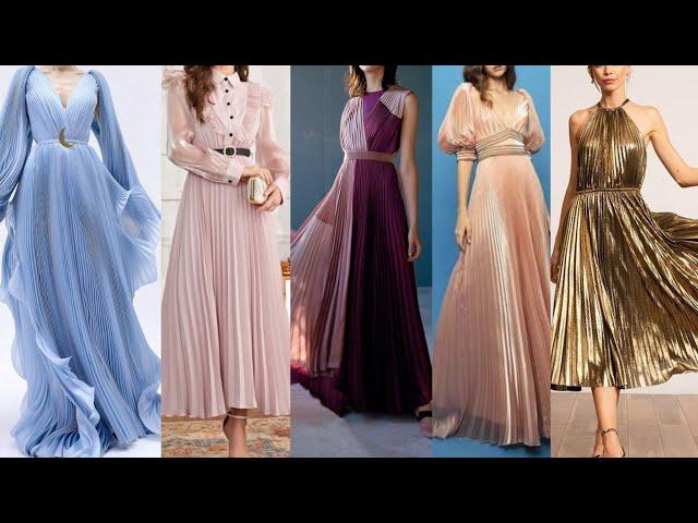 latest pleated long maxi dresses designs|pleated evening gowns by @worldwide fashion and drama icon