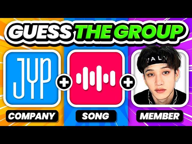 GUESS THE KPOP GROUP BY 3 CLUES (COMPANY + SONG + MEMBER)  Kpop Group Challenge -  KPOP QUIZ 2024