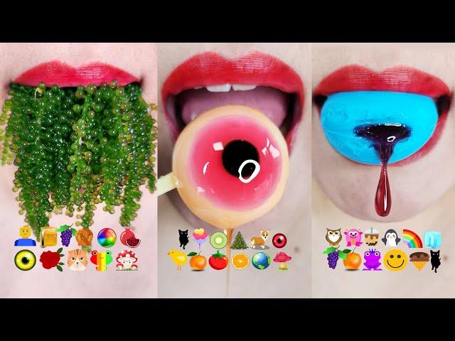 asmr 10 MINUTES EMOJI FOOD CHALLENGE FOR SLEEP RELAXING 수면유도asmr 이모지 먹방 모음집 eating sounds