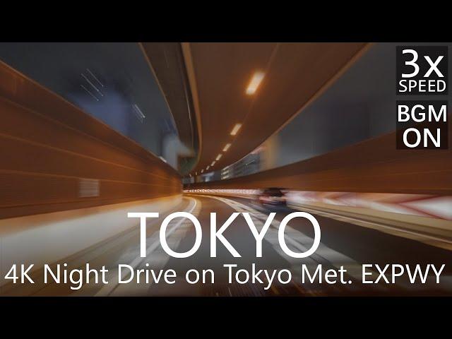 4K Night Drive on Tokyo Met. EXPWY [3x Speed] | Suzugamori Ent to Mukojima Exit