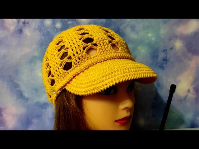 ЛЕТНЯЯ, АЖУРНАЯ КЕПКА КРЮЧКОМ. 1Часть. Видео для начинающих.
