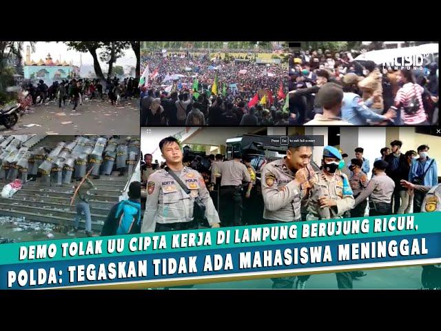 Demo Tolak UU Cipta Kerja di Lampung Berujung Ricuh