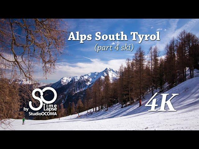 4K Timelapse Ski at the Alps South Tyrol