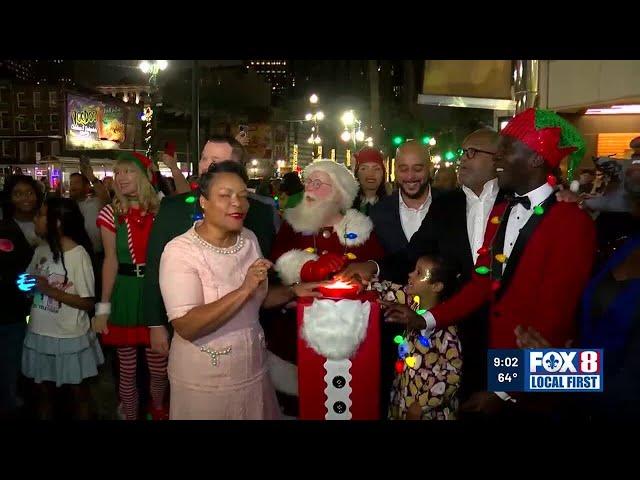 New Orleans officials throw switch for holiday lights, shopping season on Canal Street