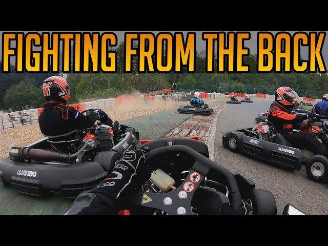 Fighting Through From The Back At Spa Kart Circuit