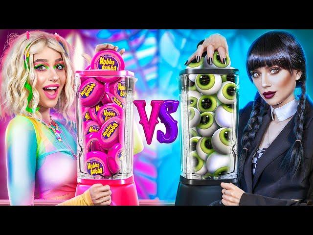 Wednesday Addams vs Enid! Extreme Sweet Challenge!