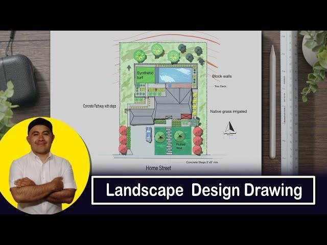 Landscape Garden Design Drawing from Scratch