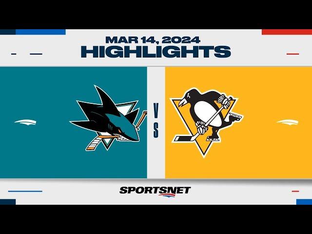 NHL Highlights | Sharks vs. Penguins - March 14, 2024