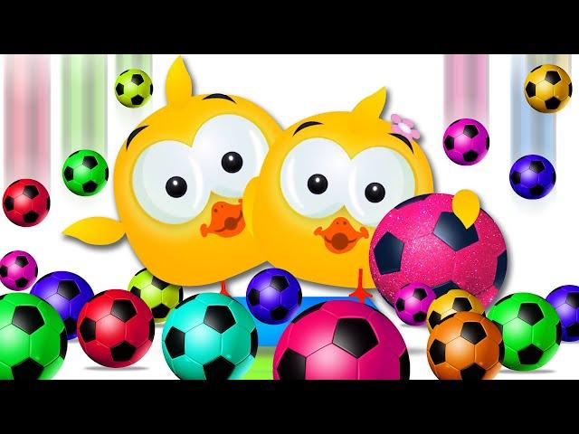 Lucky Ducky Soccer Ball Game | Learn Colors, Good Manners + More Rhymes for Kids | Cartoon Candy