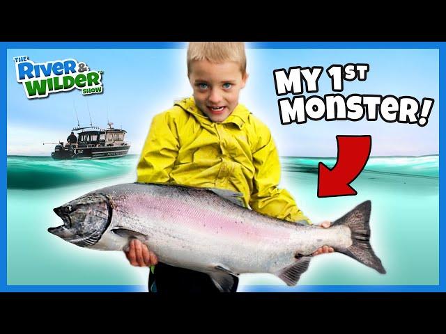 BEST fishing lesson EVER! Kids learn how to catch Salmon