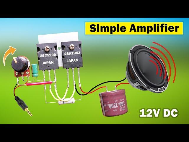 Make simple Amplifier circuit using 2SC5200 2SA1943 Transistor