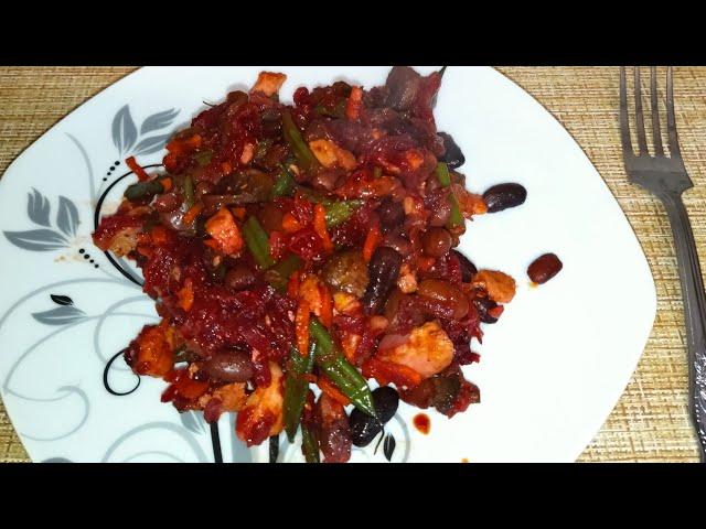 Овощное рагу с фасолью и грибами. Очень вкусно и просто/Рецепт.