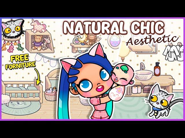  Decorating a FREE BATHROOM and a BABY ROOM in the NATURAL CHIC HOUSE MAKER | Part 4  Avatar World