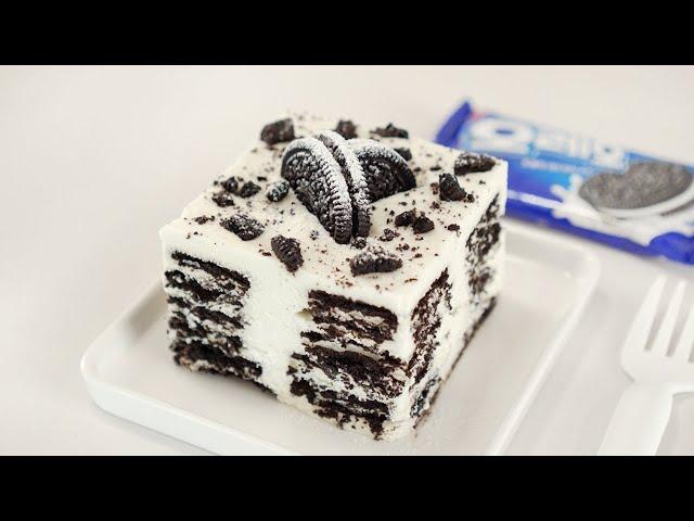 [간단하고 쉬운] 틀없이 이쁘게! 투썸 오레오 아이스박스 만들기 / 노오븐 케이크