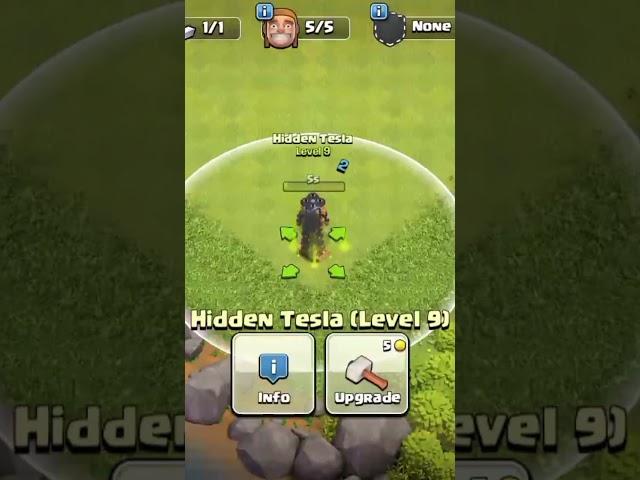 Level 1 to level max hidden Tesla clash of clans #clashofclans #subscribe #coc #supercell #shorts