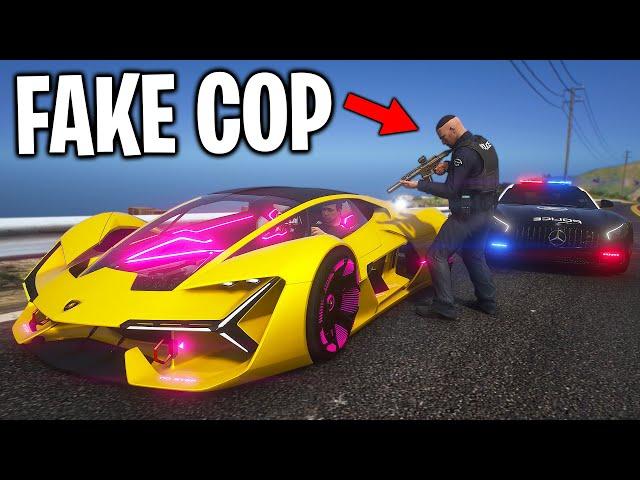 Stealing Cars as Fake Cop in GTA 5 RP!