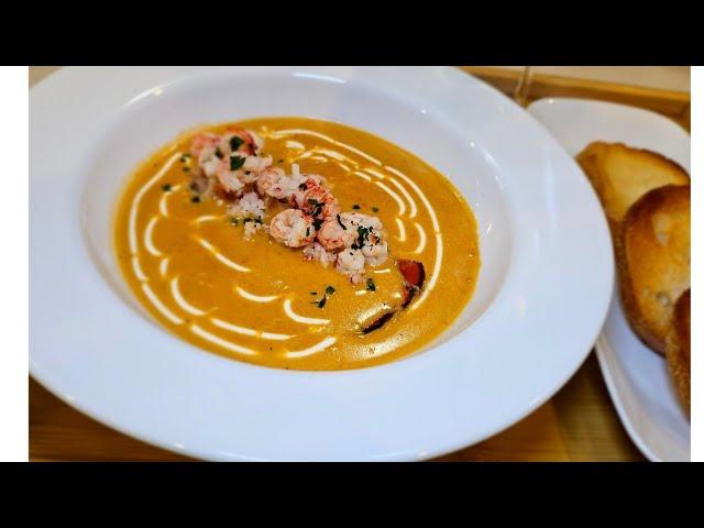 Creamy lobster bisque soup