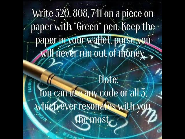 MONEY TIP. Attract money by 3 Numbers. 520, 808, 741.