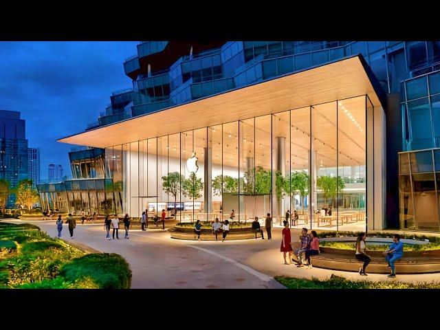 𝟰𝗞 𝗛𝗗𝗥   2024 The LARGEST & Most Stunning Apple Store Bangkok| Thailand Walking Tour