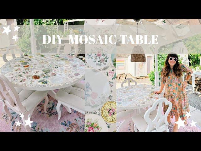 Beginner DIY Mosaic Table | Made from plates! 