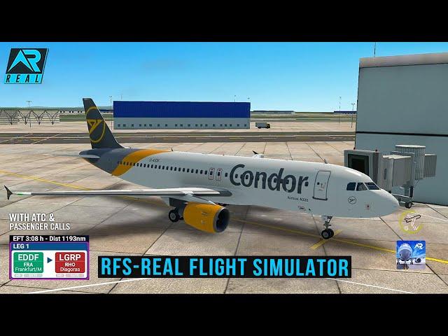 RFS - Real Flight Simulator -Frankfurt to Rhodes||Full Flight|A320-200||Condor||FHD||Real Route