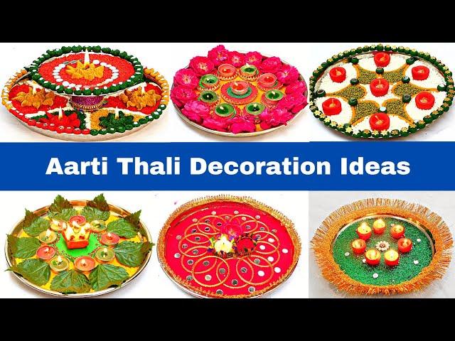 6 Aarti Thali Decoration Ideas Simple | Last minute Diwali thali decoration ideas