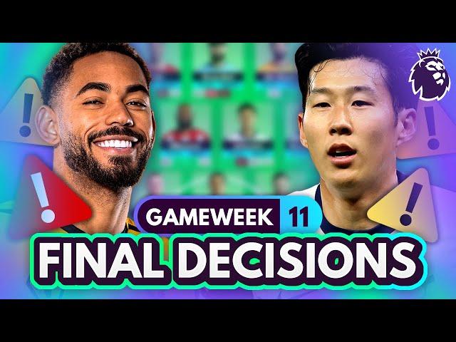 FPL GW11 FINAL DECISIONS!  New Injury Updates, Wildcard Draft & MORE!  | Gameweek 11 Roundup