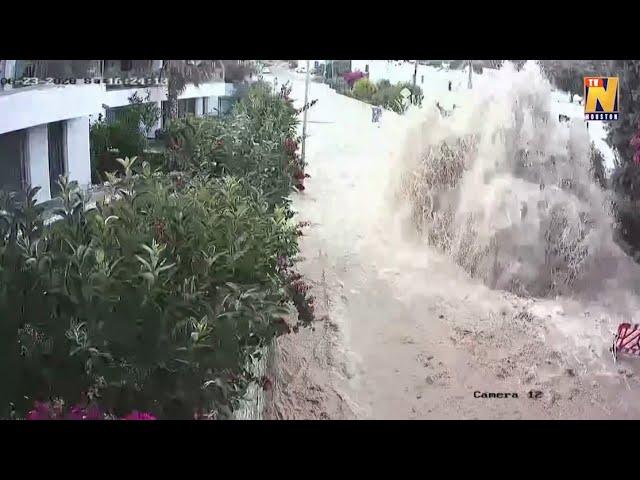 Caught on camera: massive water pipe bursts in Turkey