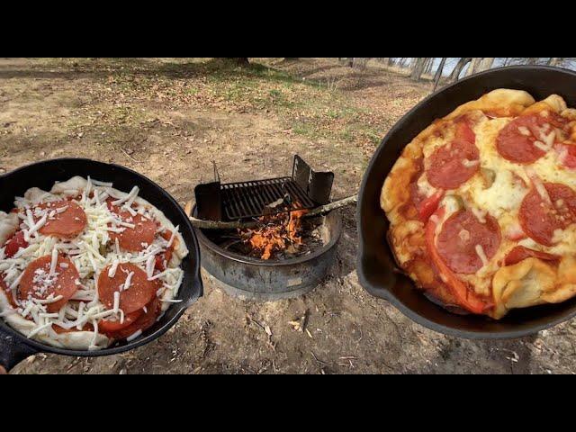 Cast Iron Skillet Pizza Over a Campfire - Civic Car Camping