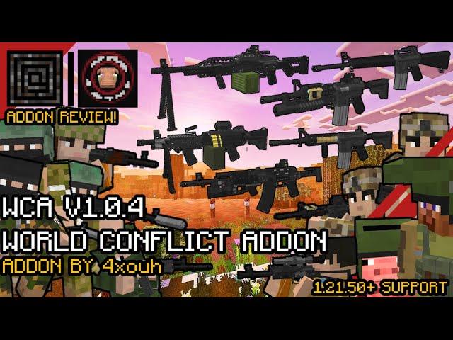 World Conflict Addon WCA 1.0.4 REVIEW! NEW 3D Gun MODS for Minecraft 1.21.50+ | Creator Crafter321