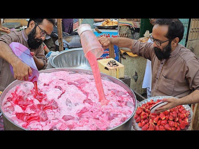 Fresh Strawberry Milkshake | How to Make Refreshing Special Summer Drinks? Karachi Food Street