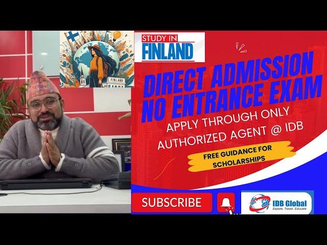 Now Direct Admission In Finland no Entrance | Good news FINLAND @ apply Only authorized agent IDB