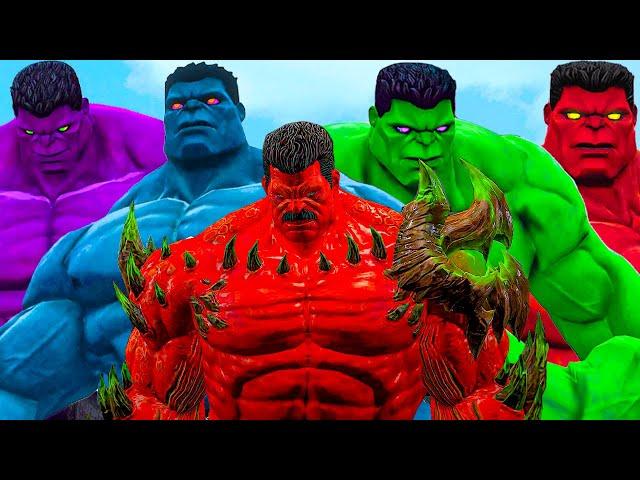 Red Hell Hulk vs Red Hulk vs Blue Hulk vs Purple