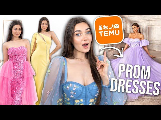 TRYING ON CHEAP PROM DRESSES FROM TEMU... IS IT A SCAM!?