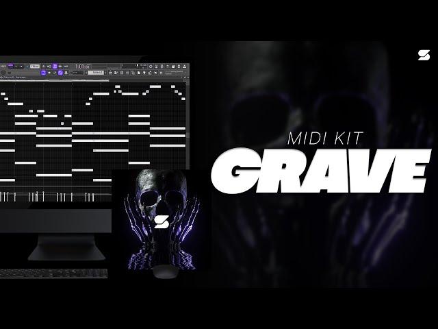 [+30] Best Dark Trap Melodic Midi Kit - GRAVE"[DRAKE, TRAVIS SCOTT, 808 MAFIA] Piano Midi Kit