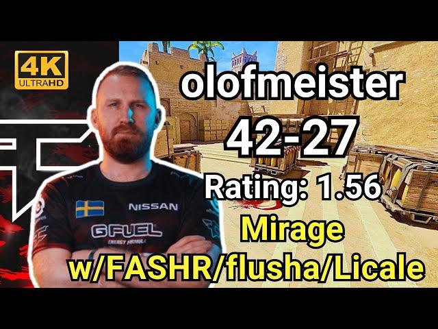 olofmeister (42-27) rating:1.56 (mirage) | FACEIT Ranked | Aug 16, 2024 #cs2 #pov