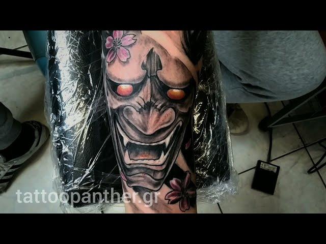 Hannya Mask Tattoo by Kristo Pantera.