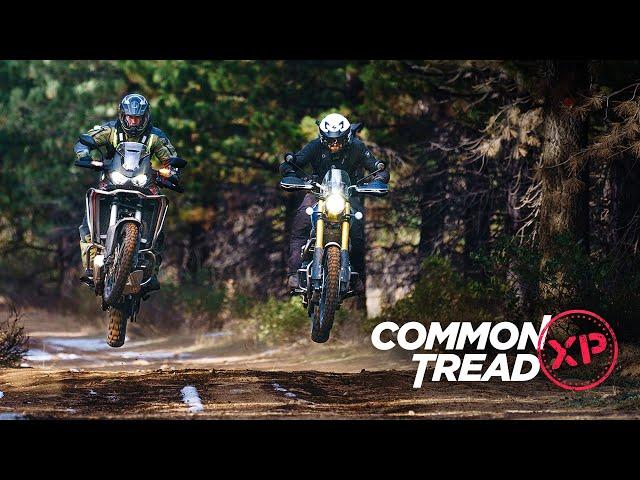 Motorcycles! Snow! Mountains! Honda Africa Twin 1100 vs. Triumph Scrambler 1200 XE | Common Tread XP