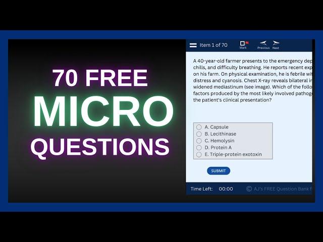 70 Free MICROBIOLOGY Questions for the USMLE!