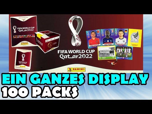  PANINI WM 2022 - DIE BRANDNEUEN STICKER SIND DA  Wir öffnen ein KOMPLETTES Display - 100 Packs