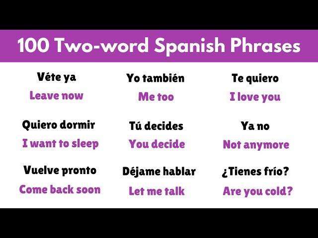 Learn Two-Word Spanish Sentences in Just 25 Minutes!