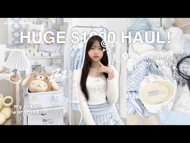 $1000 HUGE try-on haul!(40+ items) : Lewkin, Flower Knows, Jeulia, OOTDBUY, AIR SPACE