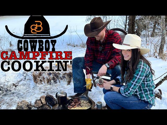 Cowboy Campfire Cooking in the SNOW (Breakfast, Lunch and Dinner)