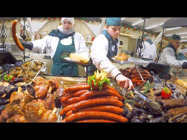 Street Food in Budapest, Hungary. Christmas Markets in Vörösmarty, Erzsébet Square & Fashion St